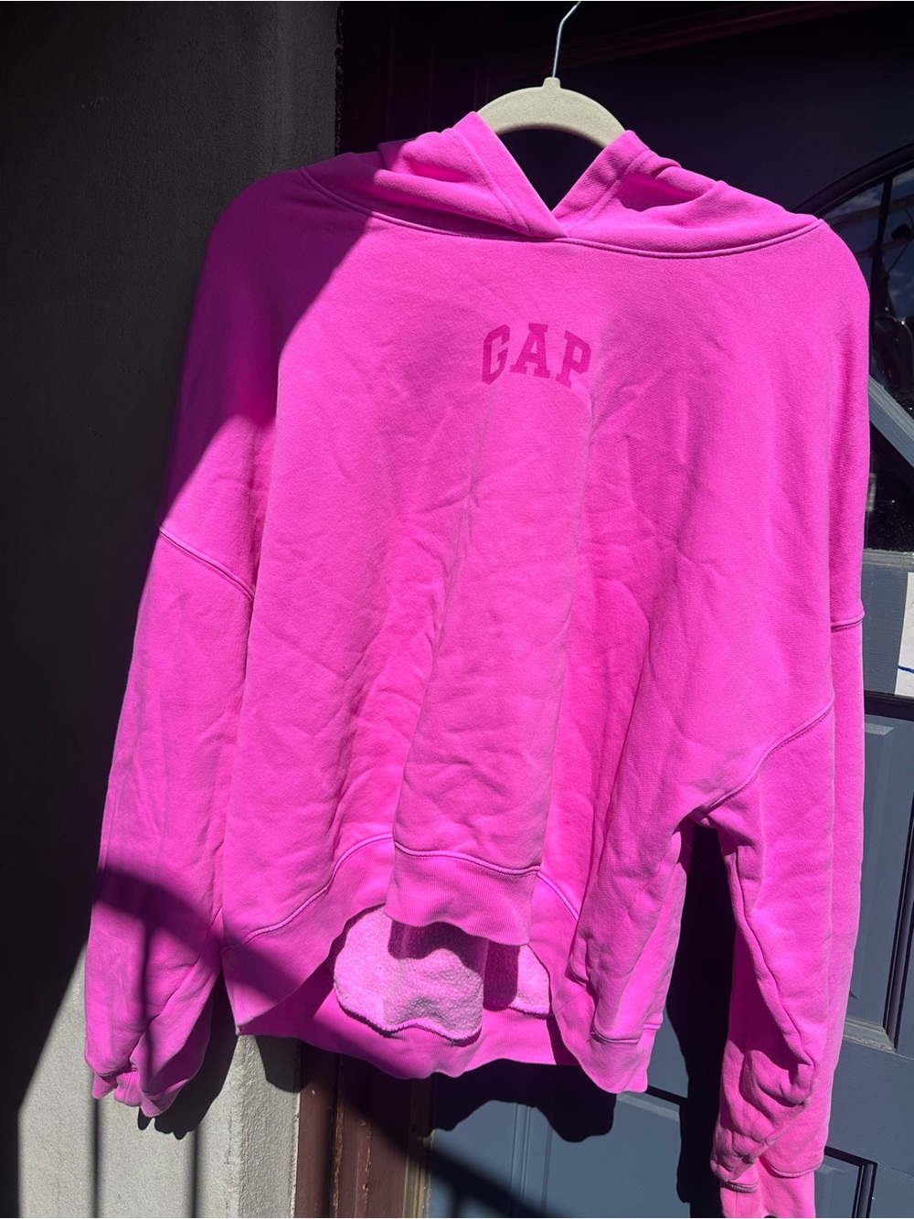 GAP Women's Bright Pink Hooded Sweatshirt